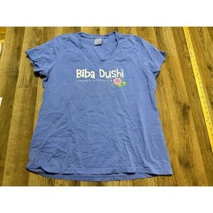 Comfort Wash Biba Dushi T-Shirt Women 2XL Blue Adult Aruba Lifestyle VNeck Excel